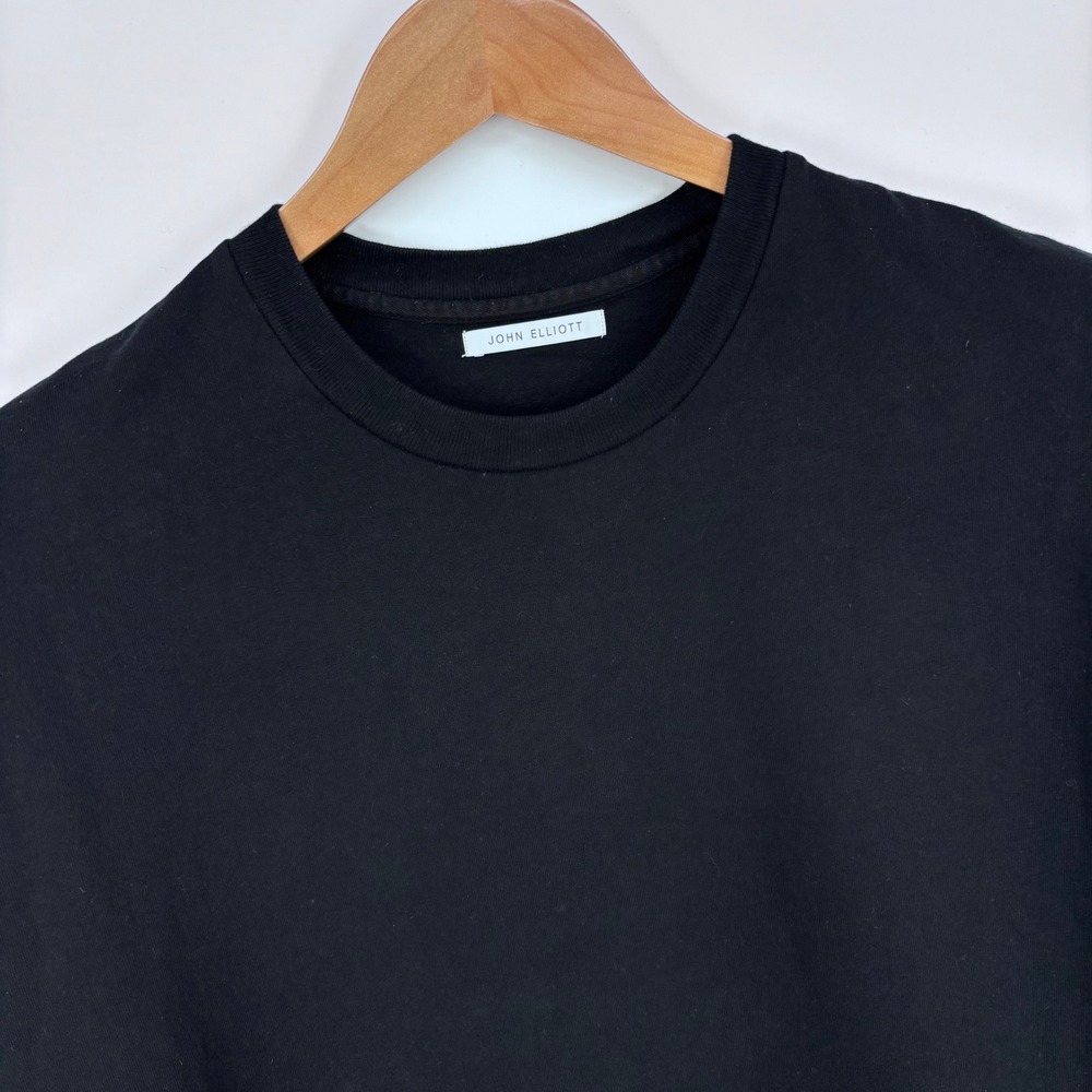 John Elliott University Tee Mens 1 Small Black Oversized Boxy T-Shirt *FLAW